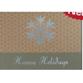 Happy Holidays Snowflake Green & Silver Holiday Greeting Card (5"x7")